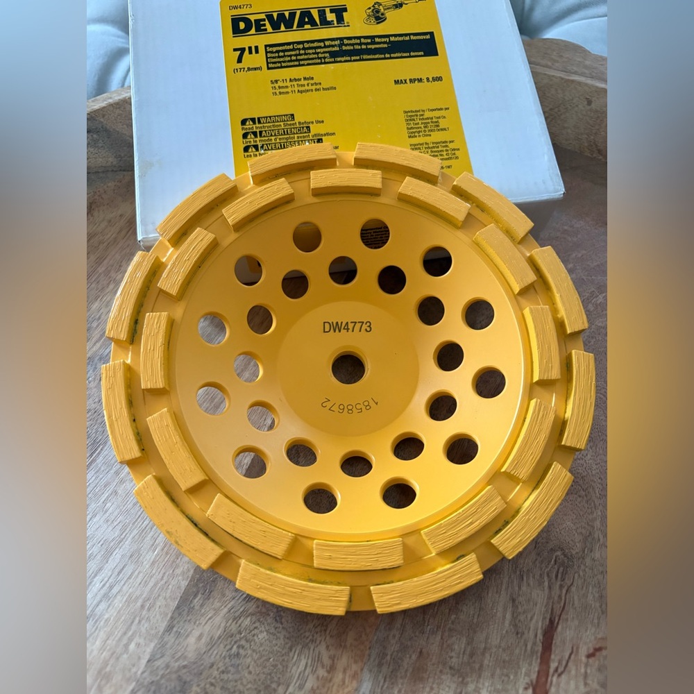 DeWalt 7-Inch Yellow Grinding Wheel 7” Double Row Segmented Cup Grinding Wheel
